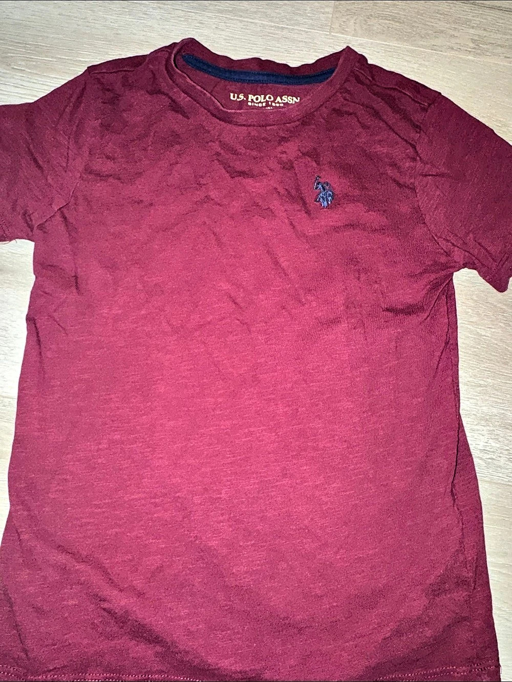 U.S. Polo Assn. Boys Basic Crew-Neck T-Shirt. Pink Medium